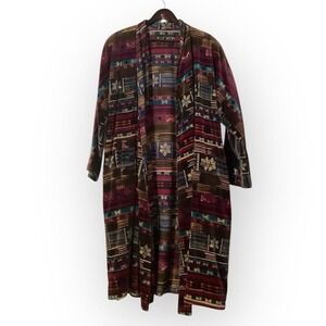 ESCADA by Margaretha Ley Long Duster Kimono Jacket Geometric Print